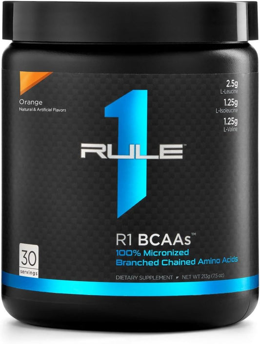 Rule 1 Proteins R1 BCAA Orange Flavor 30 Servings, 221g