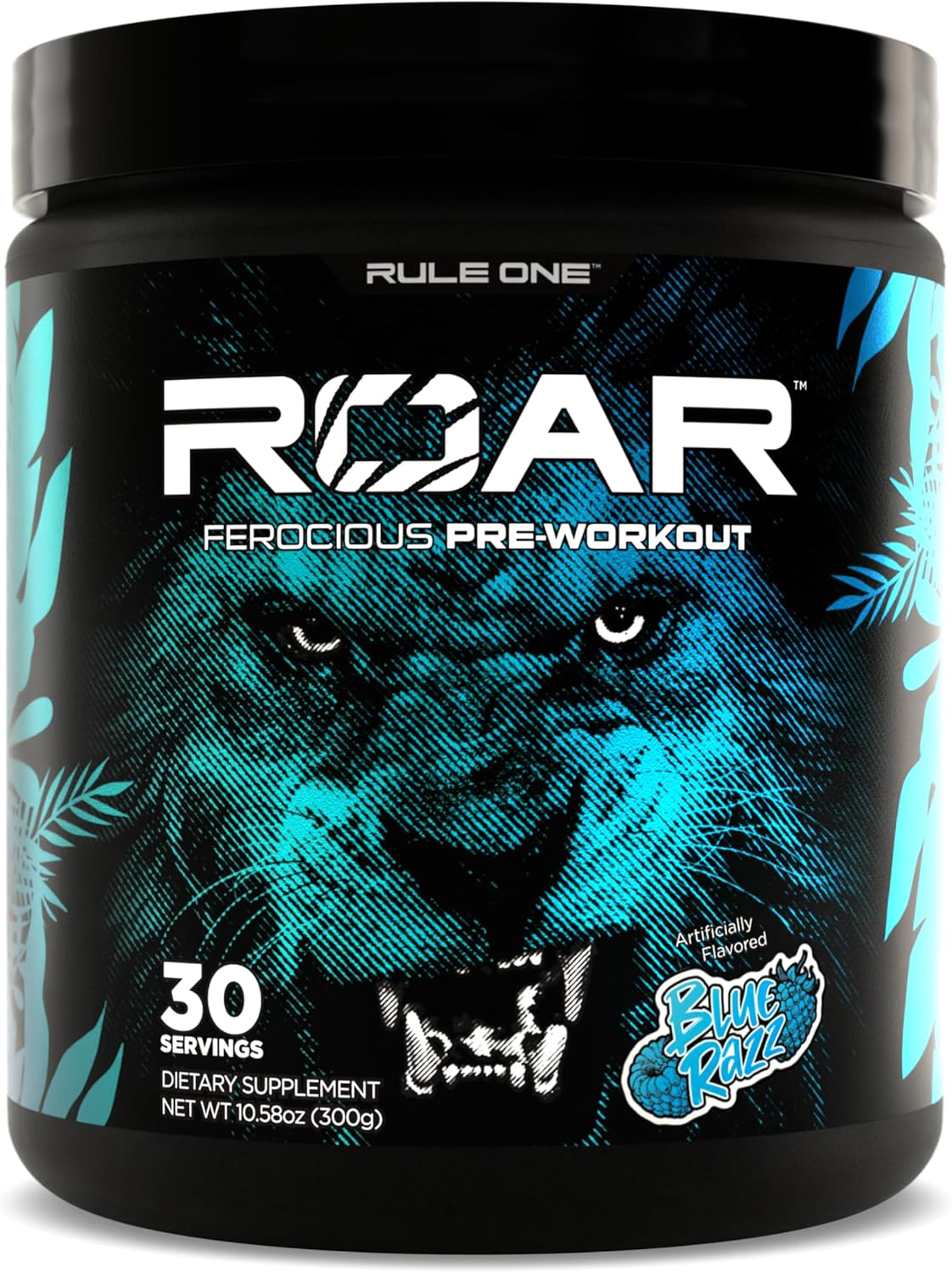 Rule 1 Proteins R1 Roar Pre-Workout Powder - 30 Servings Blue Razz Flavor with Creatine, Beta-Alanine, Citrulline, Electrolytes & Caffeine