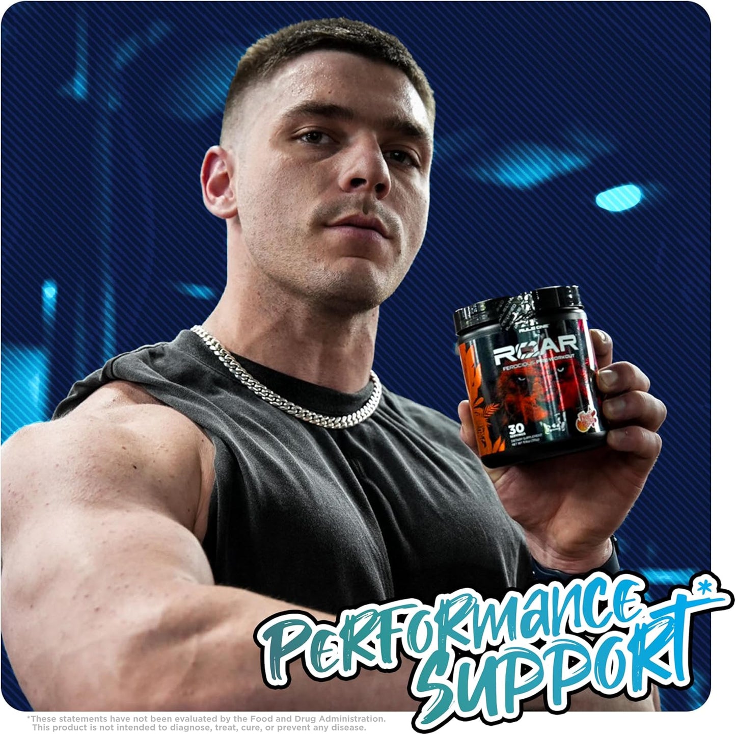 Rule 1 Proteins R1 Roar Pre-Workout Powder - 30 Servings Blue Razz Flavor with Creatine, Beta-Alanine, Citrulline, Electrolytes & Caffeine