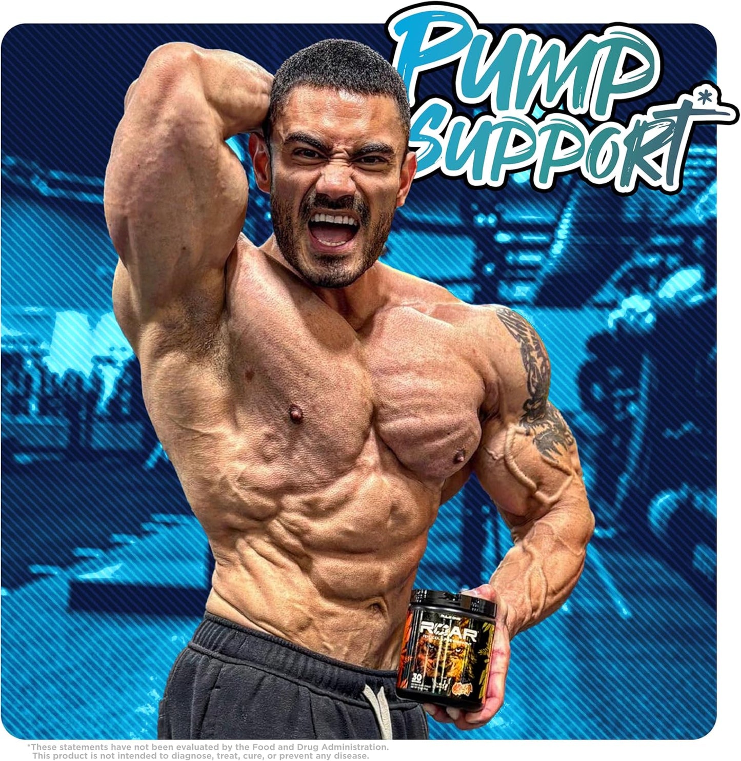 Rule 1 Proteins R1 Roar Pre-Workout Powder - 30 Servings Blue Razz Flavor with Creatine, Beta-Alanine, Citrulline, Electrolytes & Caffeine