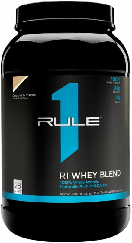 Rule 1 Proteins R1 Whey Blend Cookies & Crème 28 Servings - High-Quality Protein Powder