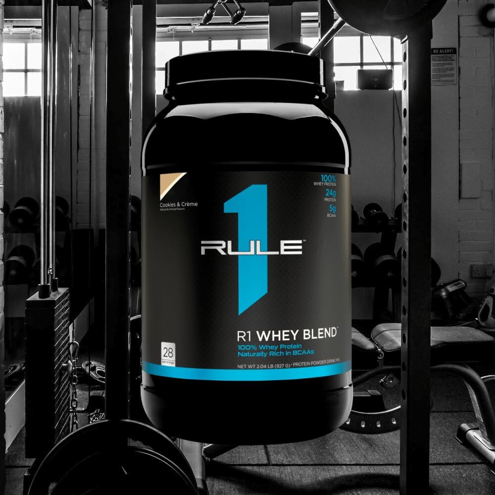 Rule 1 Proteins R1 Whey Blend Cookies & Crème 28 Servings - High-Quality Protein Powder