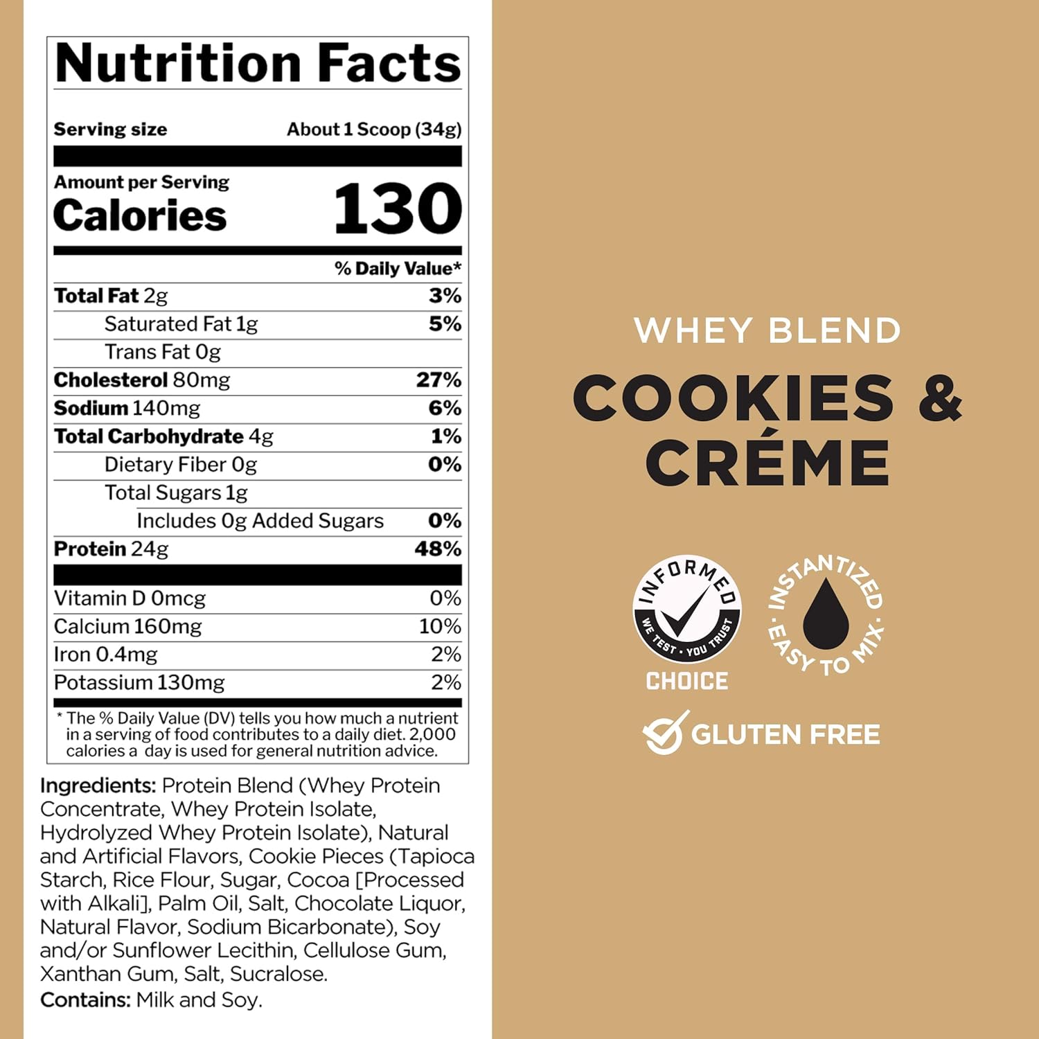 Rule 1 Proteins R1 Whey Blend Cookies & Crème 5lbs - 24g Fast-Acting Whey Protein with EAAs and BCAAs