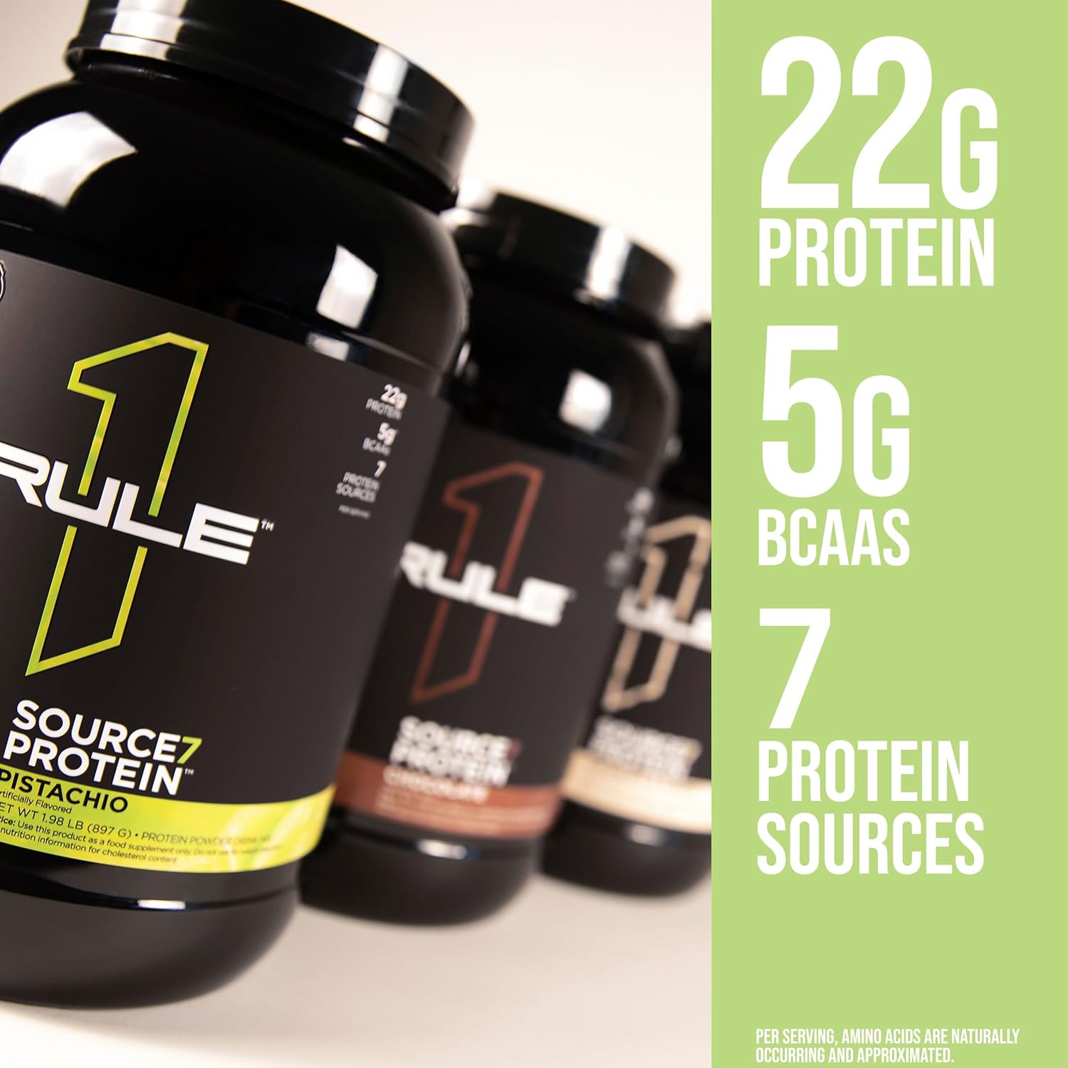 Rule 1 Proteins Source 7 Protein: Gelato Flavors, Smooth Texture, 22g Protein, 10g EAAs, 7 Premium Sources (5lb, Vanilla)