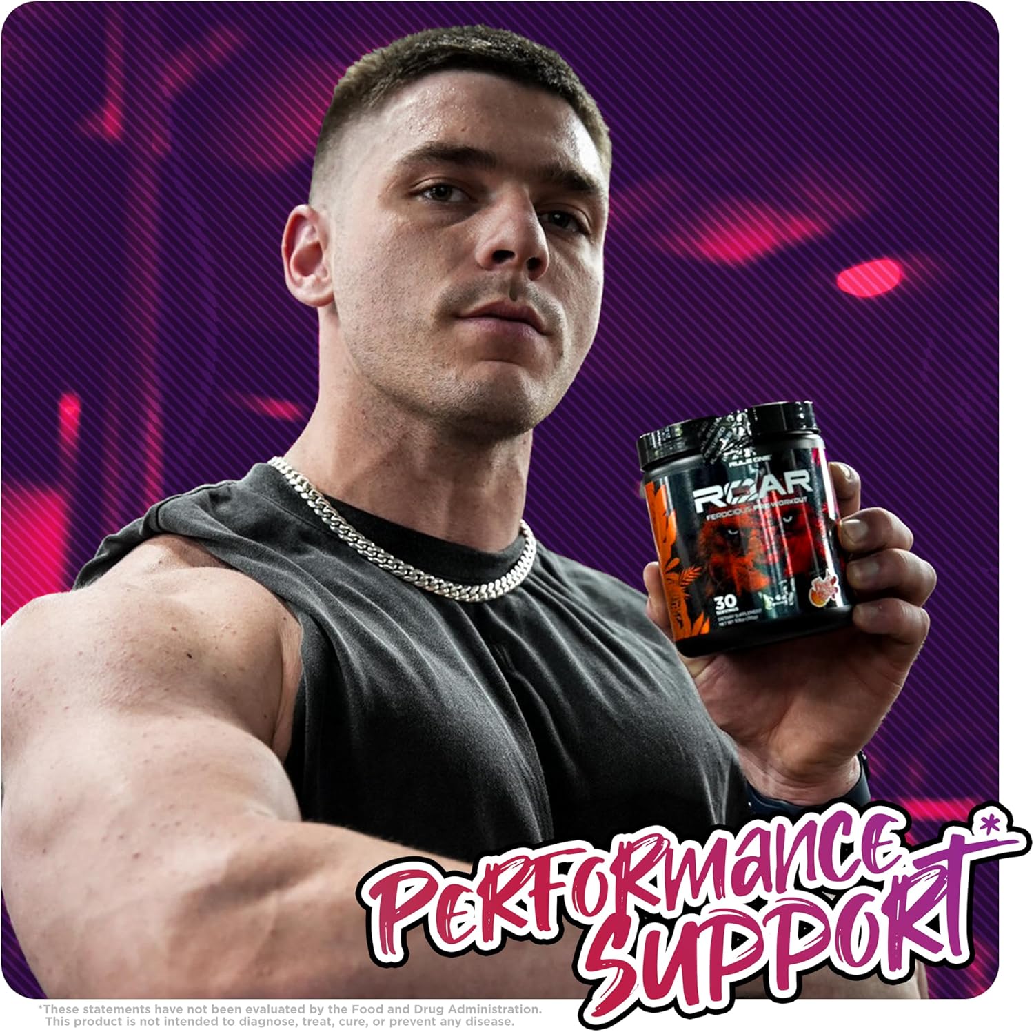 Rule 1 R1 Roar Pre-Workout Powder - Wild Grape Flavor with Creatine, Beta-Alanine, Citrulline, Electrolytes, and Caffeine - 30 Servings