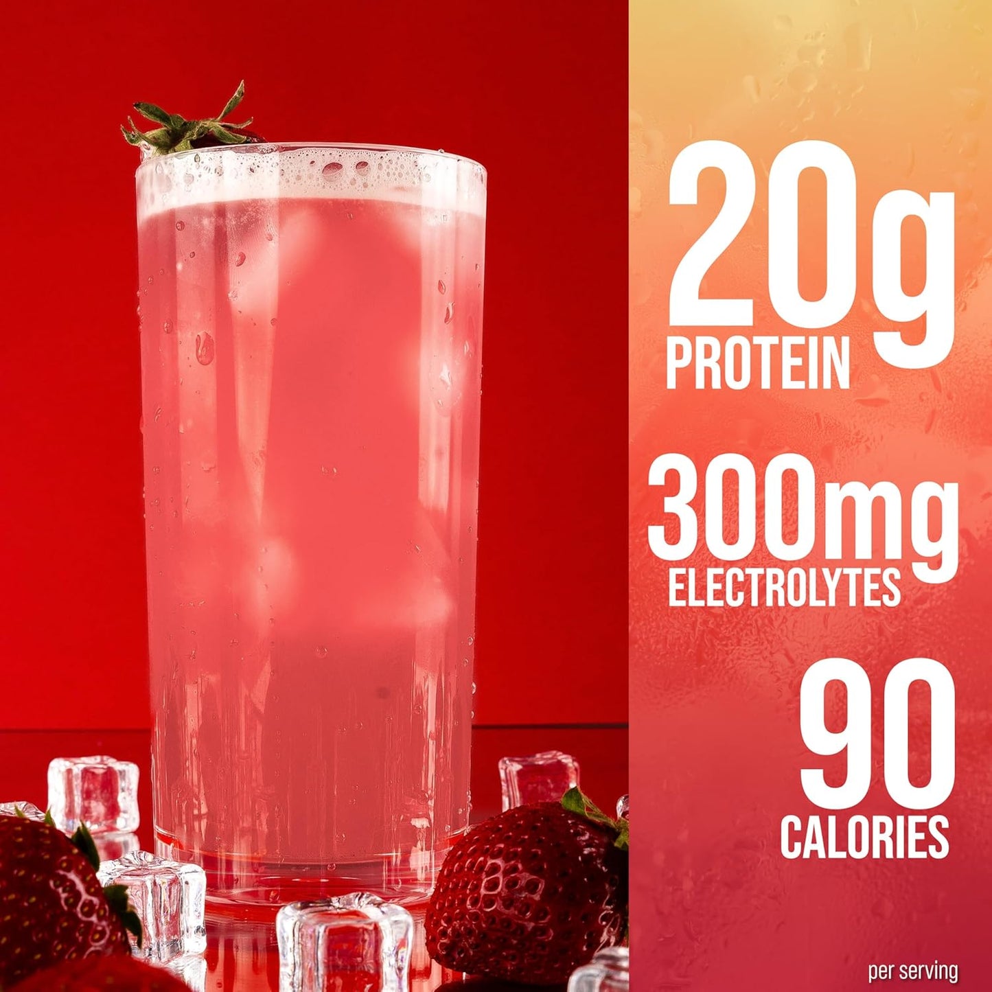 Rule One Proteins Clear Isolate - Strawberry Lemonade Flavor with 20g All-whey Isolate Protein, 9g EAAs, Electrolyte Minerals, 90 Calories per Serving