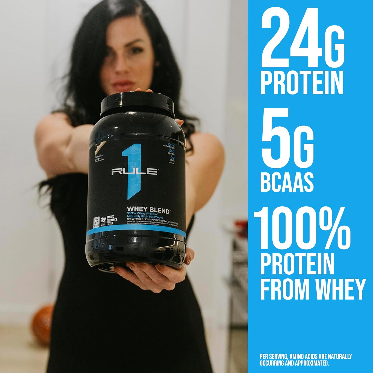Rule One Proteins R1 Whey Blend Chocolate Fudge 10lbs - 24g Fast-Acting Whey Protein with EAAs and BCAAs