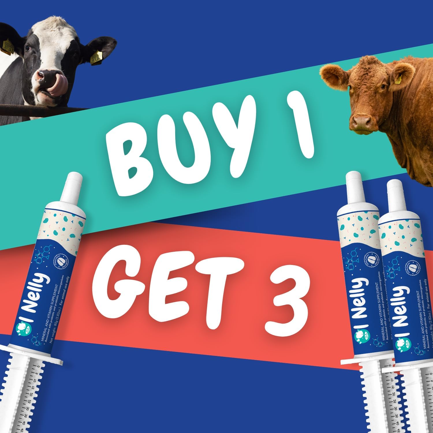 Ruminants Pre and Probiotic Paste with Vitamins and Minerals - 6 Strains, 8 Billion CFU - Immune and Gastro Health Support for Bovines, Goats & More - 80g