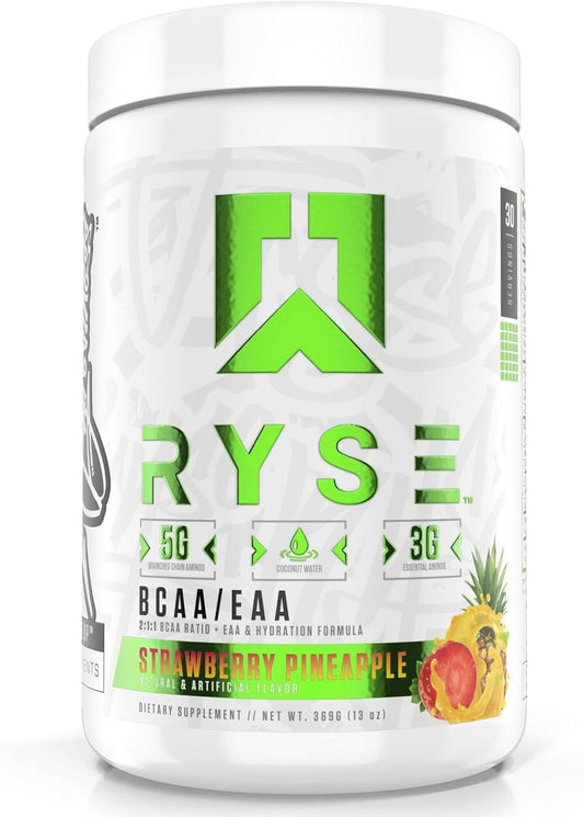 RYSE Core Series BCAA+EAA Supplement - 30 Servings, Strawberry Pineapple Flavor - 5g BCAAs, 3g EAAs - Recover, Hydrate, Build