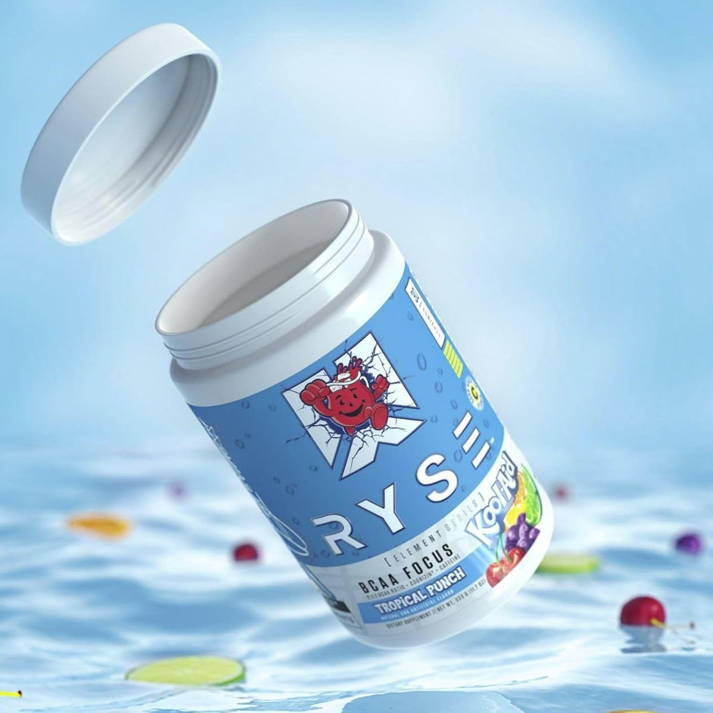 RYSE Element Series BCAA Focus Supplement - Hydrate, Recover, and Stay Focused with BCAAs, Caffeine, and Electrolytes - Tropical Punch Flavor - 30 Servings