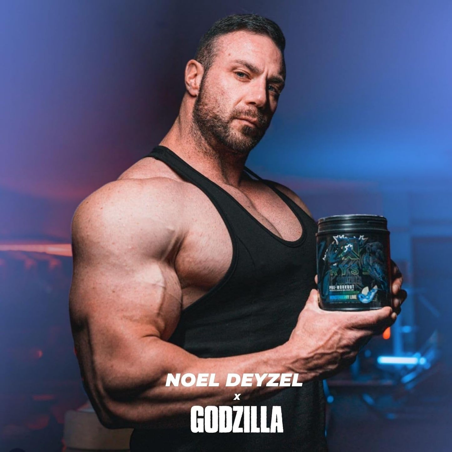 RYSE Noel Deyzel x Godzilla Pre Workout Supplement - Intense Energy, Pumps, & Focus - Citrulline, Beta Alanine, 400mg Caffeine - 40 Servings (Blue Raspberry)