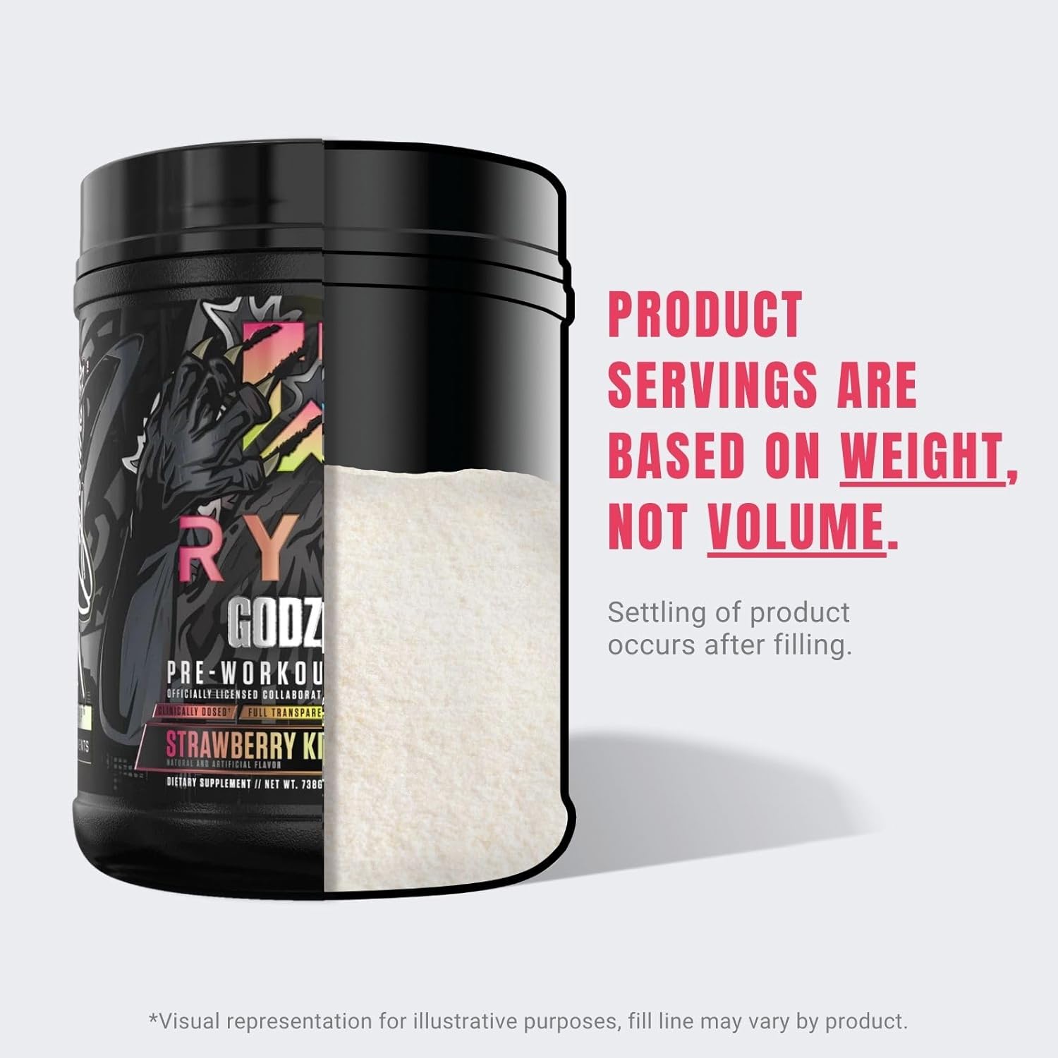 RYSE Up Godzilla Pre Workout by Noel Deyzel for Intense Energy & Focus with Citrulline, Beta Alanine, & 400mg Caffeine - 40 Servings