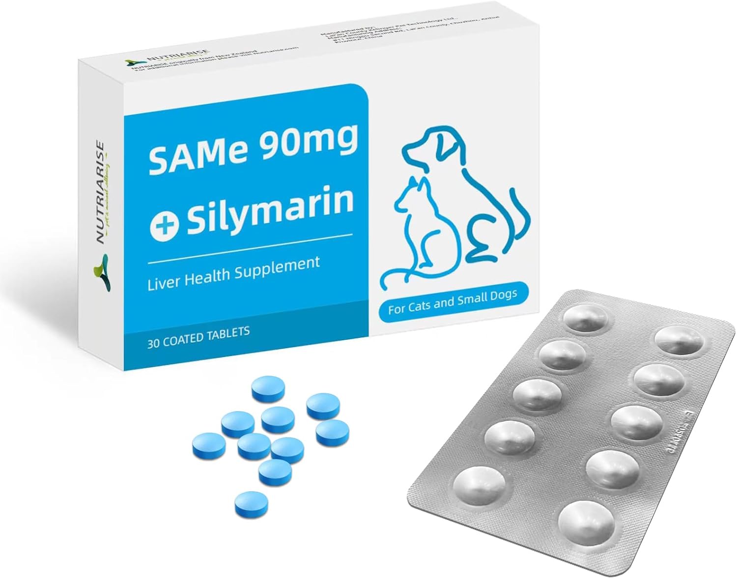 S-Adenosyl-L-Methionine Liver & Brain Support for Pets - Cognitive & Liver Supplement for Dogs and Cats - NUTRIARISE Pet Wellbeing Formula