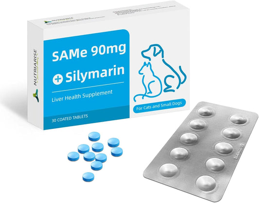 S-Adenosyl-L-Methionine Liver & Brain Support for Pets - Cognitive & Liver Supplement for Dogs and Cats - NUTRIARISE Pet Wellbeing Formula