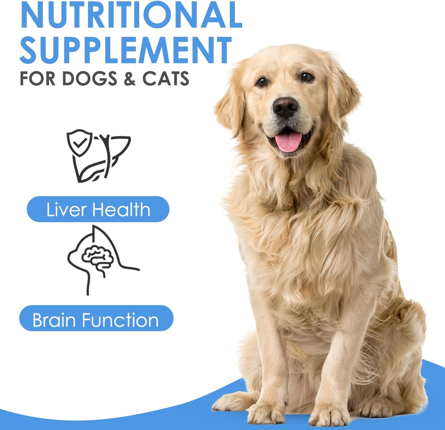S-Adenosyl-L-Methionine Liver & Brain Support for Pets - Cognitive & Liver Supplement for Dogs and Cats - NUTRIARISE Pet Wellbeing Formula