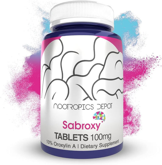 Sabroxy® Tablets - 100mg, 90 Count - 10% Oroxylin-A - Oroxylum indicum - Promotes Focus, Motivation, Cognitive Function