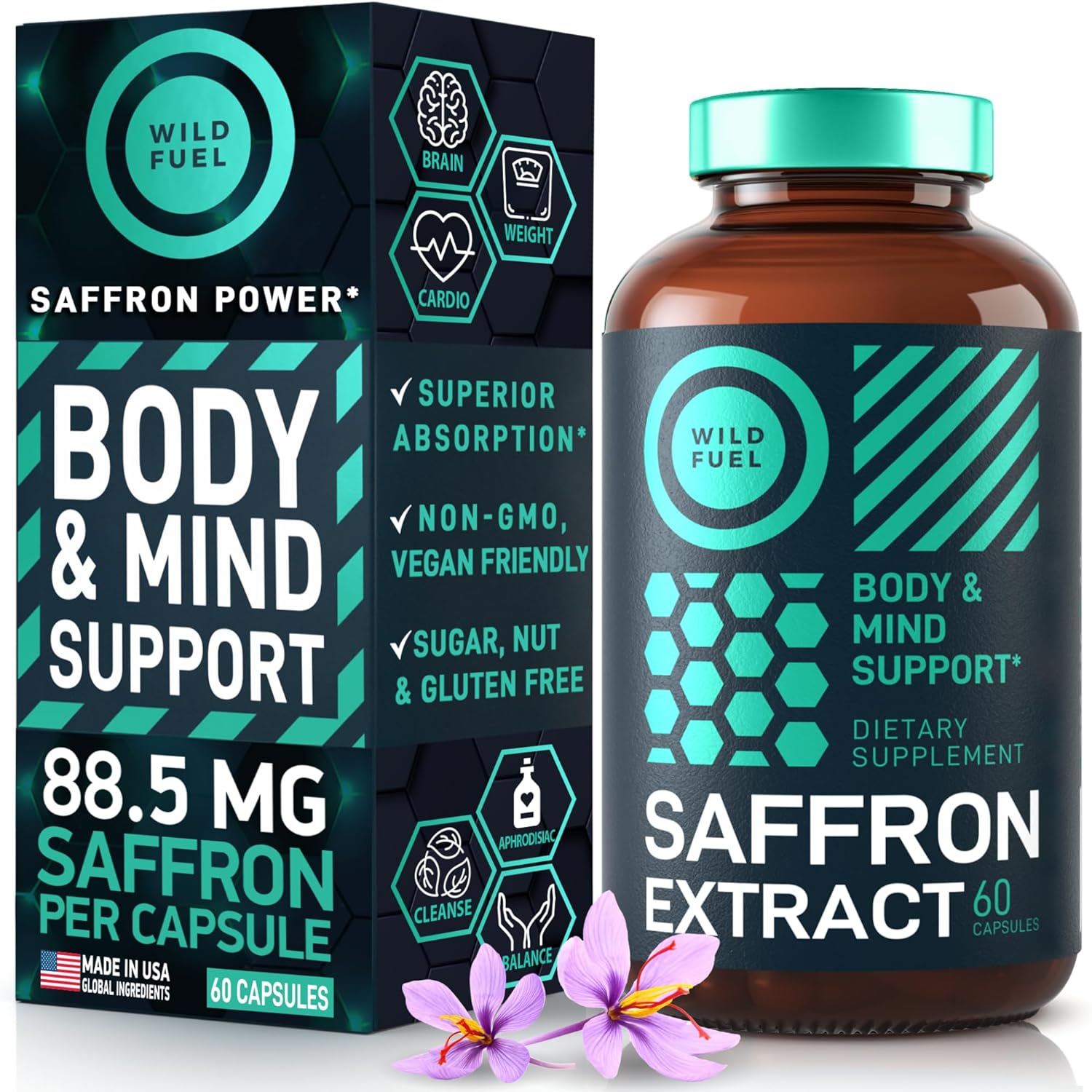 Saffron Extract and Liquid Collagen Bundle with Biotin - WILD FUEL