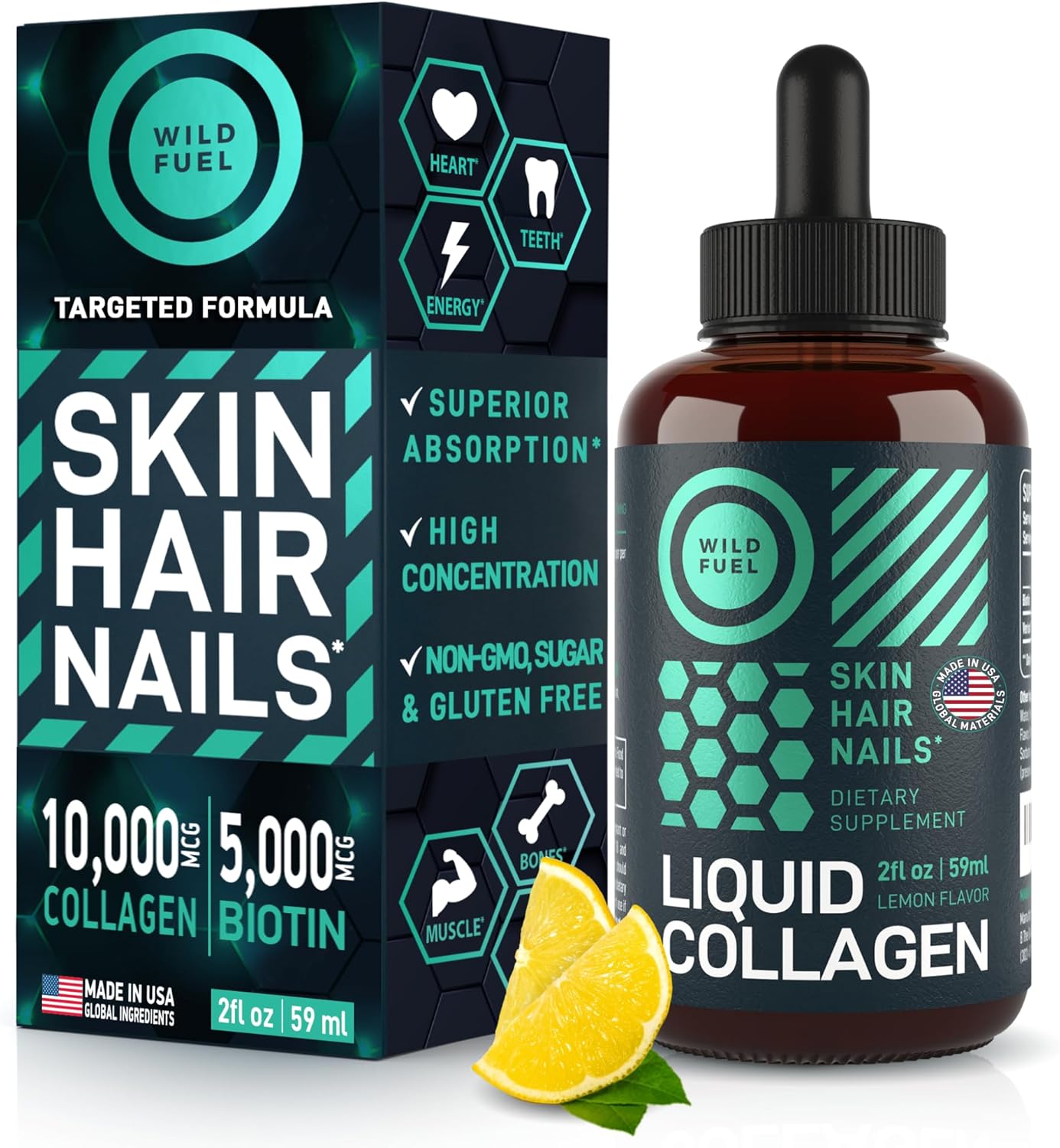 Saffron Extract and Liquid Collagen Bundle with Biotin - WILD FUEL