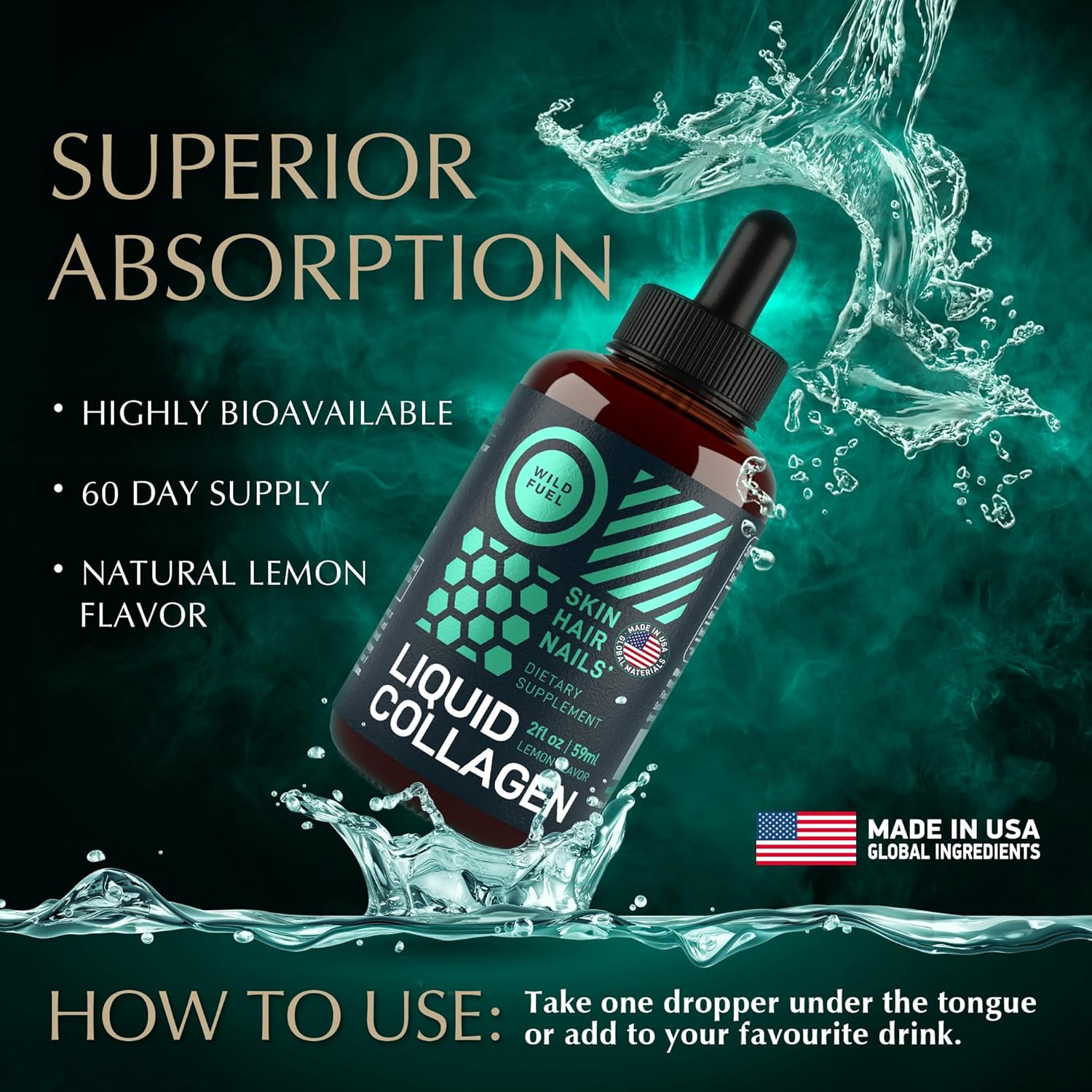 Saffron Extract and Liquid Collagen Bundle with Biotin - WILD FUEL