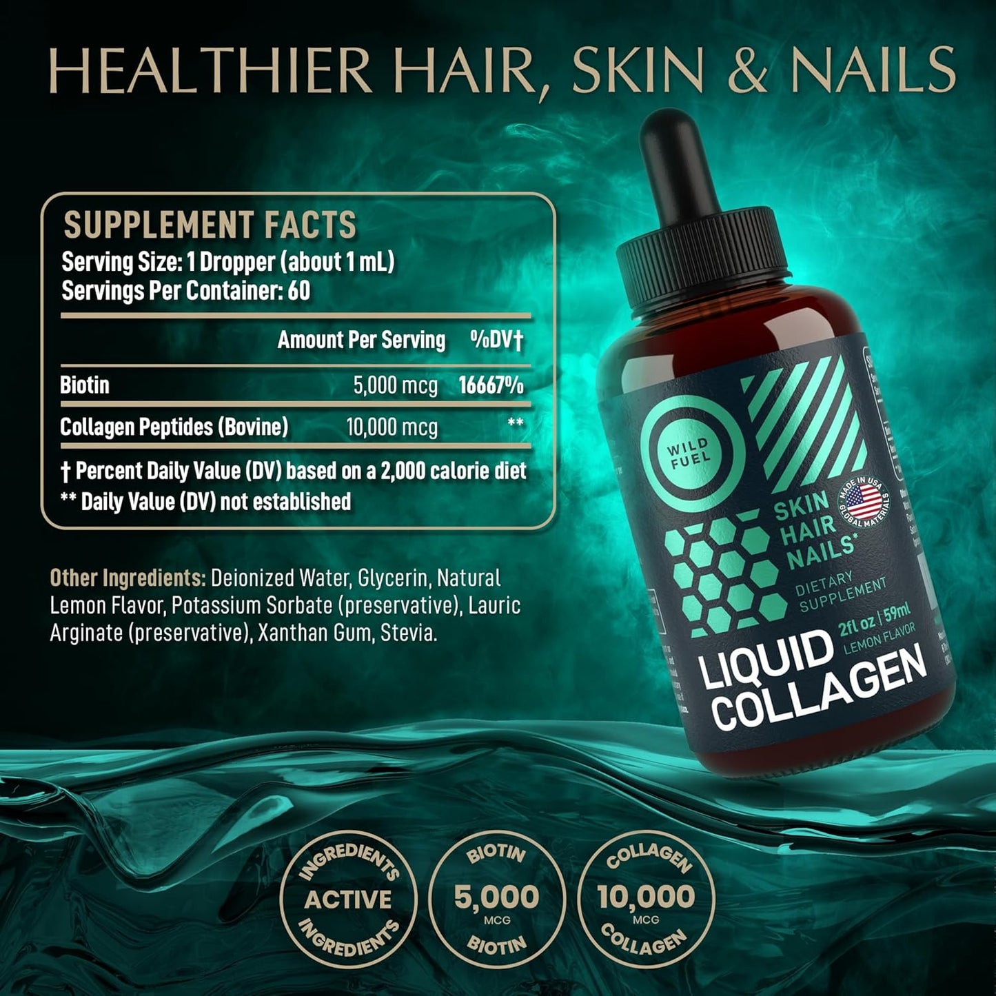 Saffron Extract and Liquid Collagen Bundle with Biotin - WILD FUEL