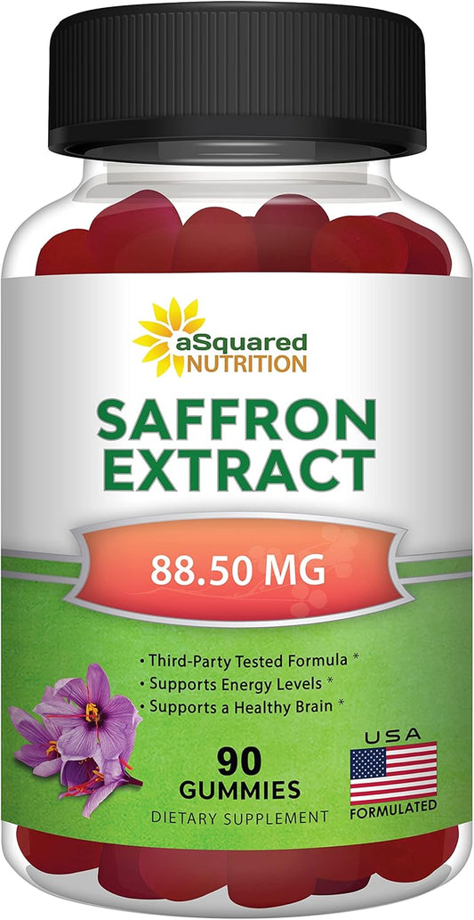 Saffron Extract Gummies - Pure Supplement Alternative to Capsules, Pills, Powder & Tea by aSquared Nutrition