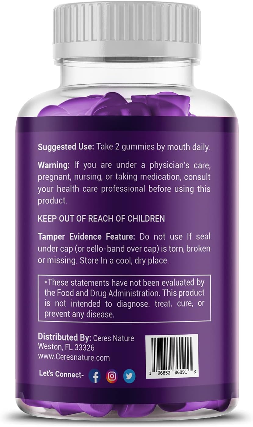 Saffron Extract Gummies for Appetite Control, Eye Health, Energy Boost, and Heart Support - Non-GMO, Gluten-Free, Vegan - 60 Count