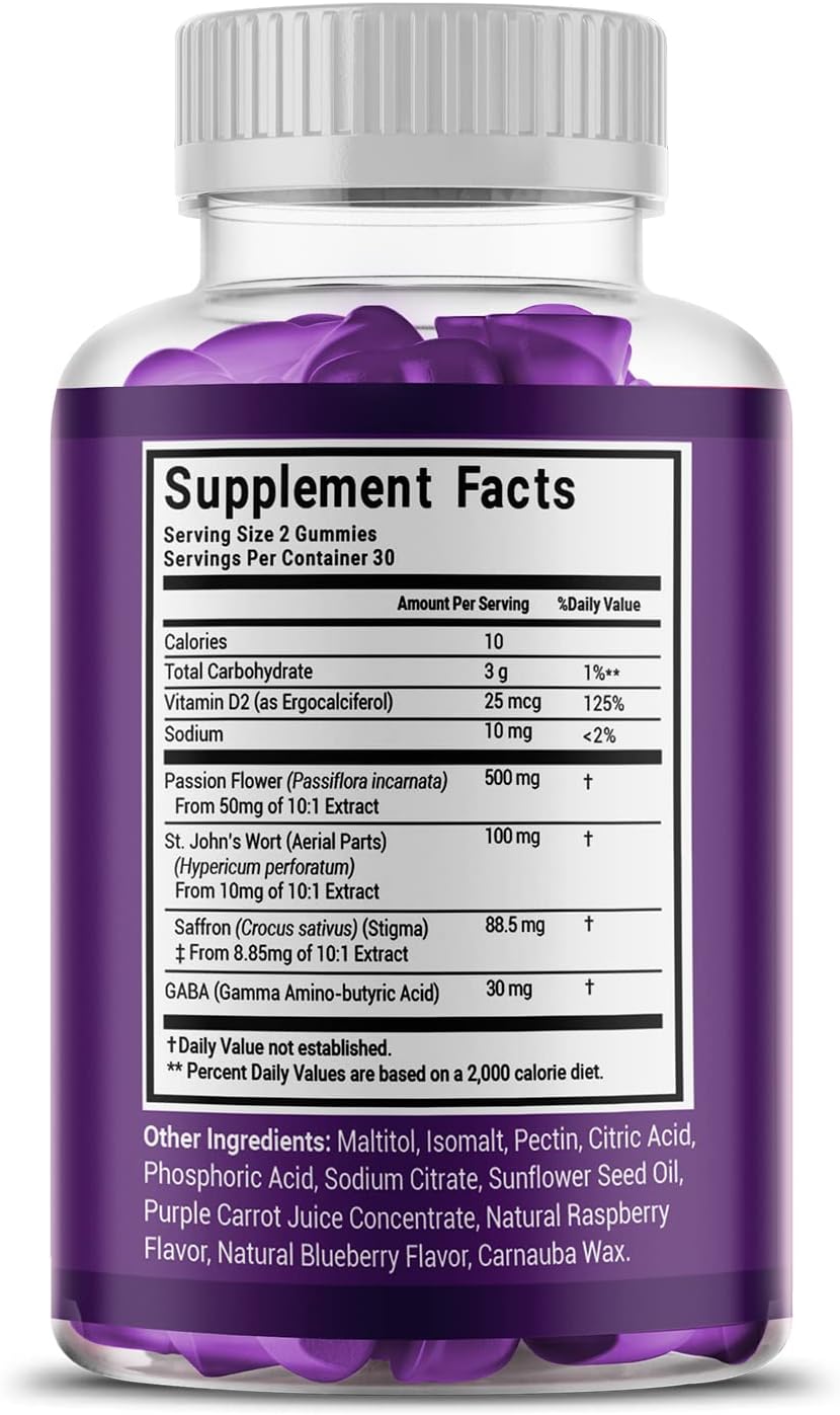 Saffron Extract Gummies for Appetite Control, Eye Health, Energy Boost, and Heart Support - Non-GMO, Gluten-Free, Vegan - 60 Count