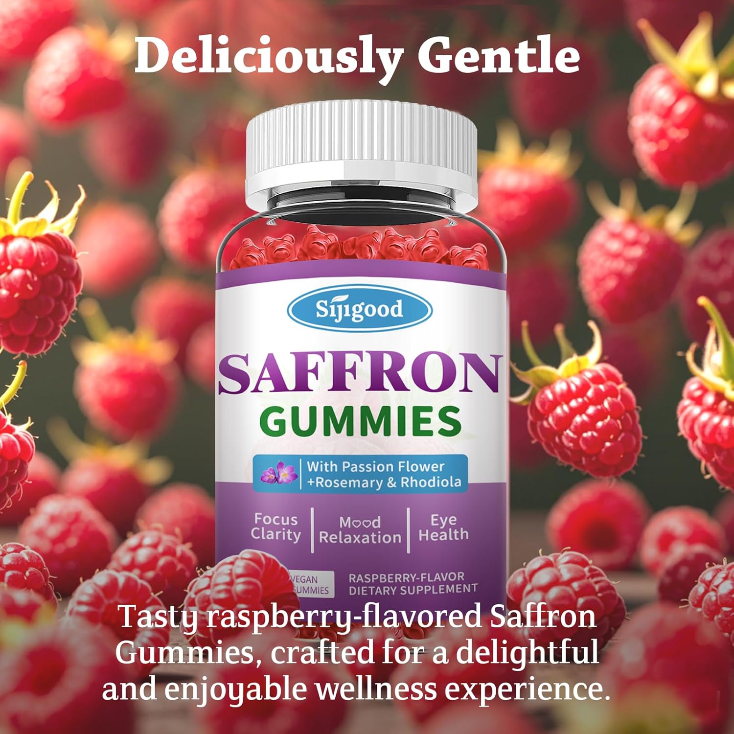 Saffron Gummies 2 Pack with Passion Flower, Magnesium & Vitamins for Relaxation & Focus - 120 Count