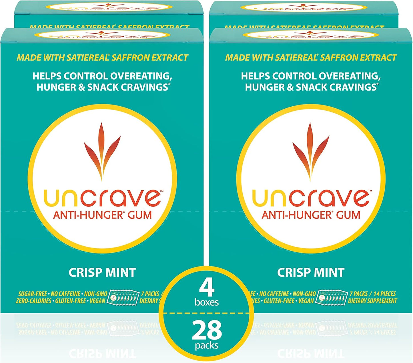 Saffron-Infused Gum for Craving Control and Mood Improvement - Mint Flavor (56 Pieces)