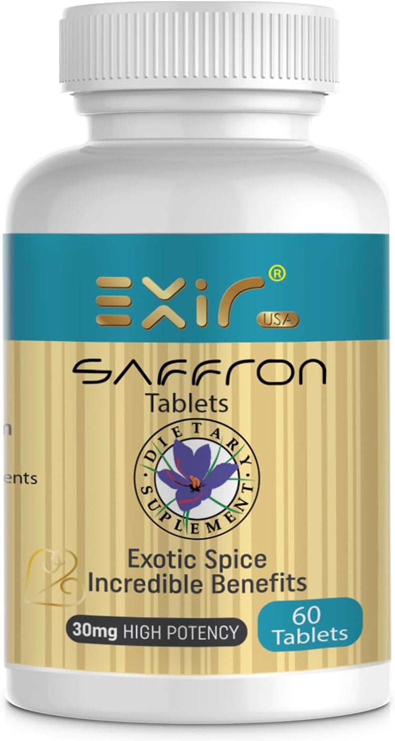 Saffron Supplement for Focus, Mood, Metabolism, Healthy Eating Habits | 60 Tablets