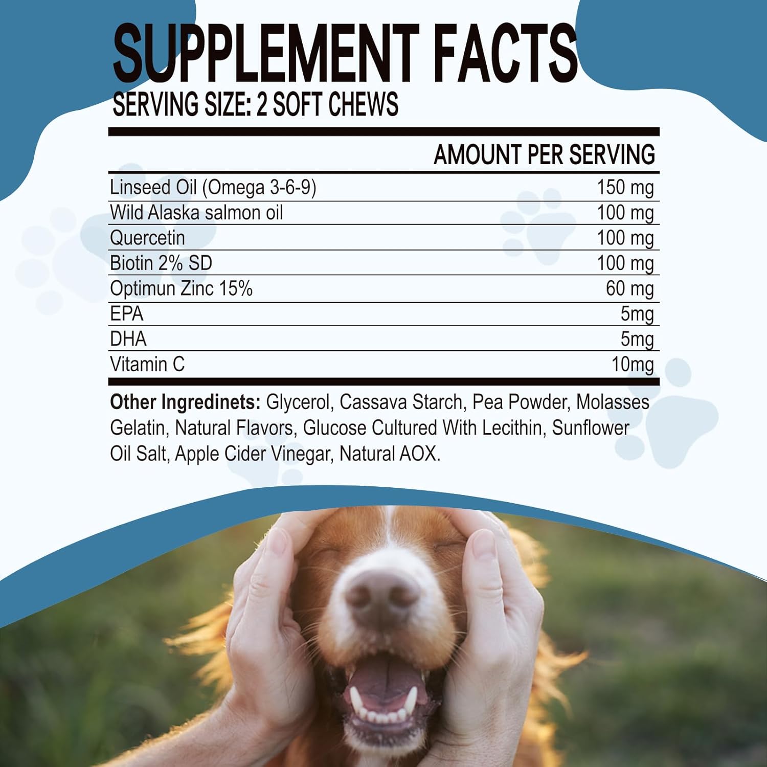 Salmon Oil Skin and Coat Supplement for Dogs - Omega 3 Fish Oil for Dog Allergy Relief, Itchy Skin, Shedding, Shiny Coats - EPA & DHA Formula