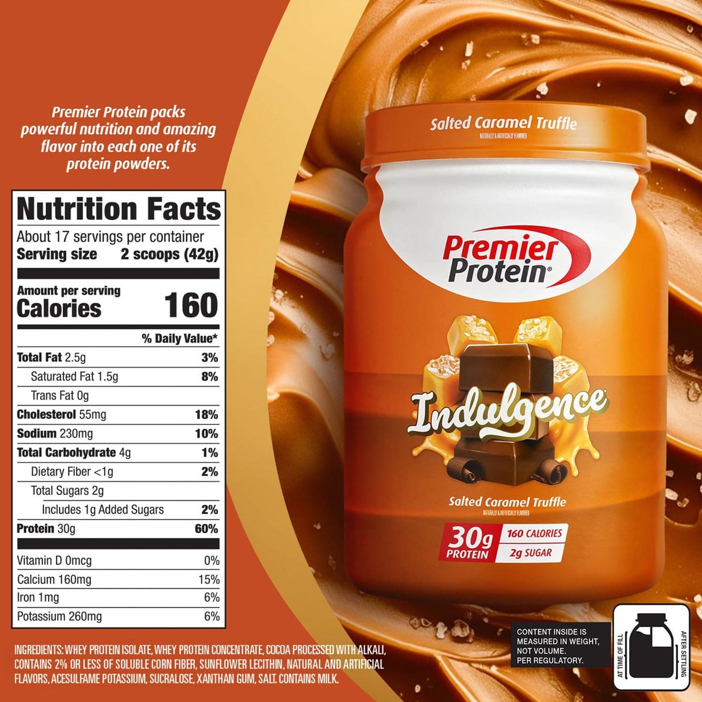 Salted Caramel Truffle Protein Powder with 30g Protein and 3g Sugar - 17 Servings