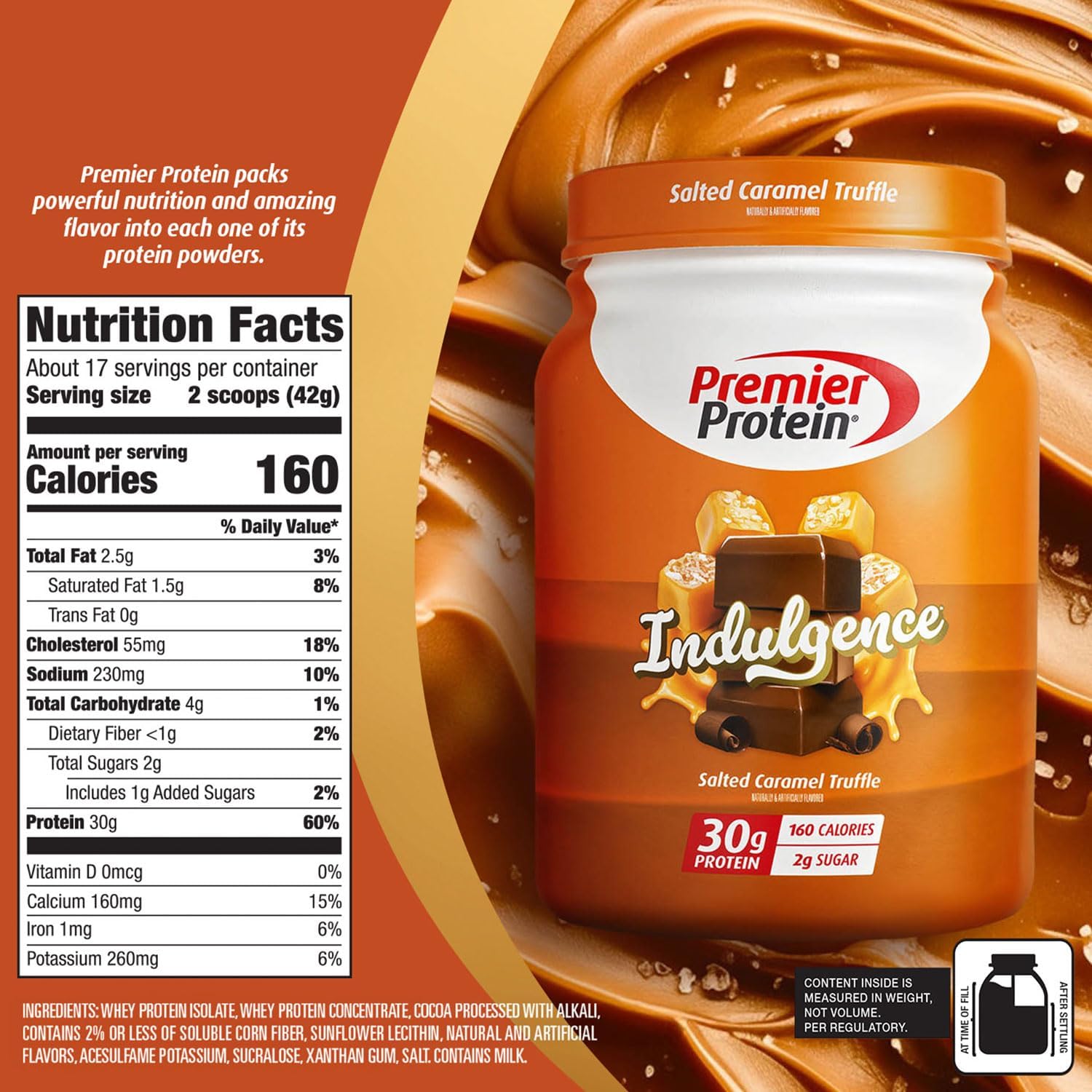 Salted Caramel Truffle Protein Powder with 30g Protein and 3g Sugar - 17 Servings