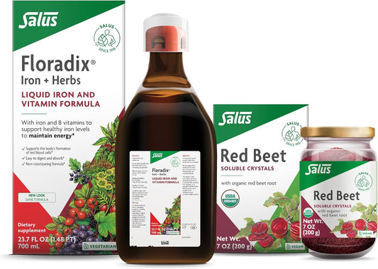 Salus Floradix Iron & Herbs 23 oz Liquid Supplement with Red Beet Crystals