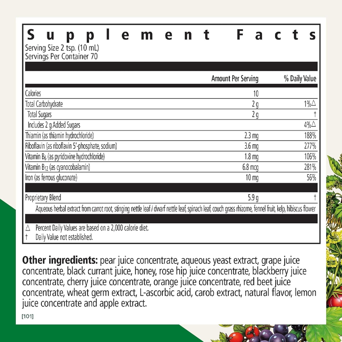 Salus Floradix Iron & Herbs 23 oz Liquid Supplement with Red Beet Crystals