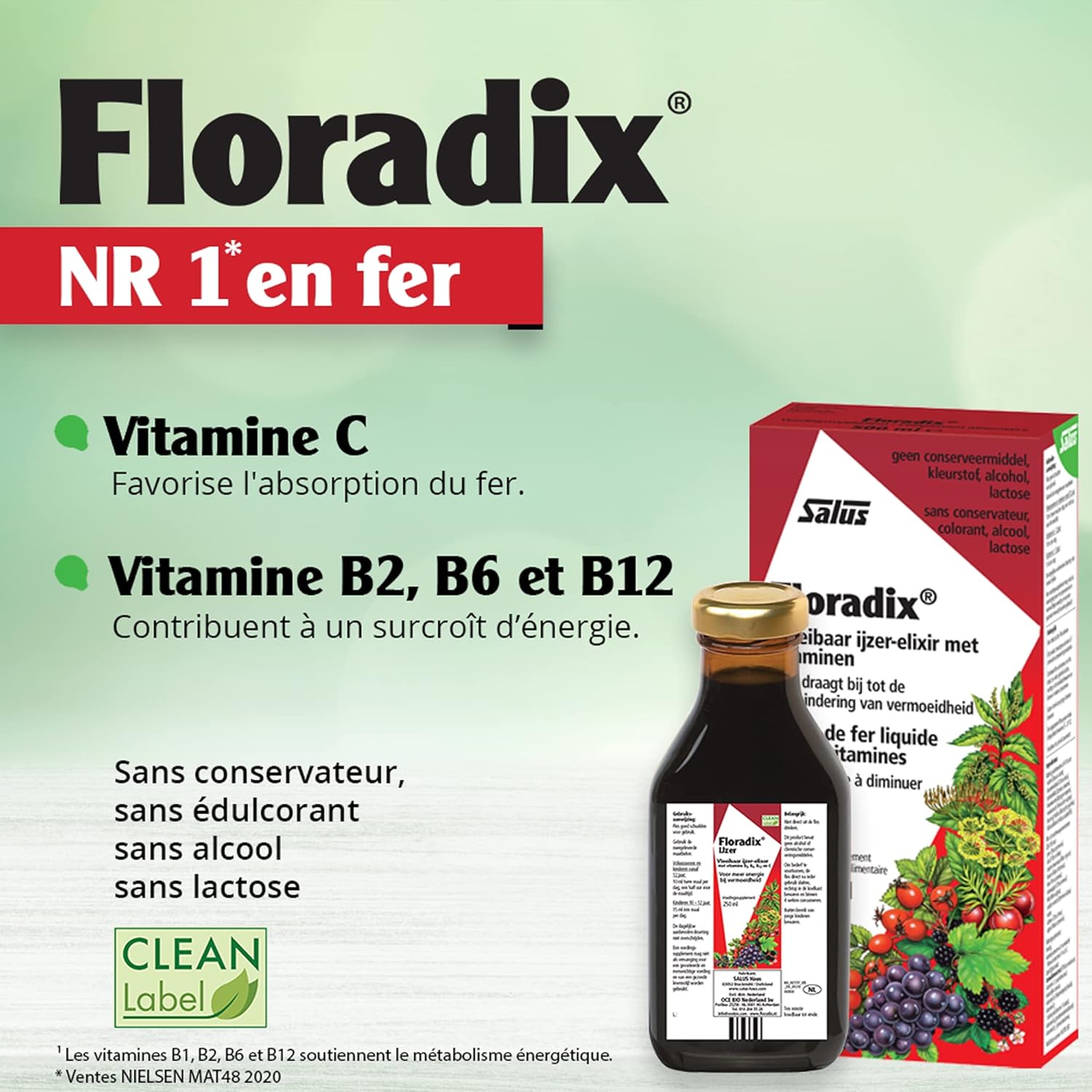 Salus Floradix Liquid Iron and Vitamin Supplement - 250ml Bottle