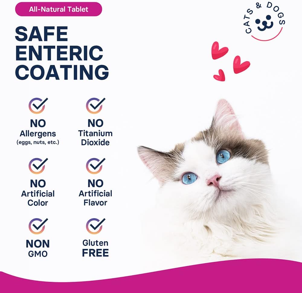 SAM-e Supplement for Small Dogs and Cats - Promotes Liver and Brain Health, 60 Coated Tablets with S-adenosylmethionine