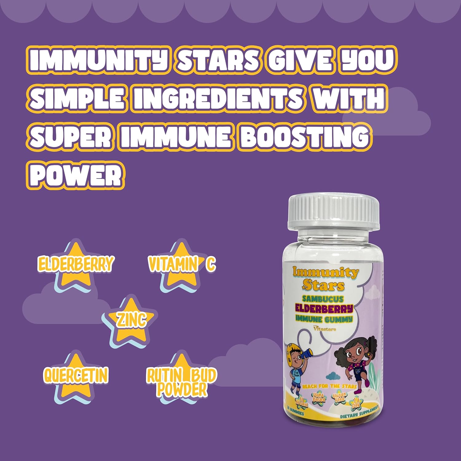 Sambucus Elderberry Gummies with Vitamin C and Zinc for Immune Support, 30 Delicious Gummies for Kids and Adults