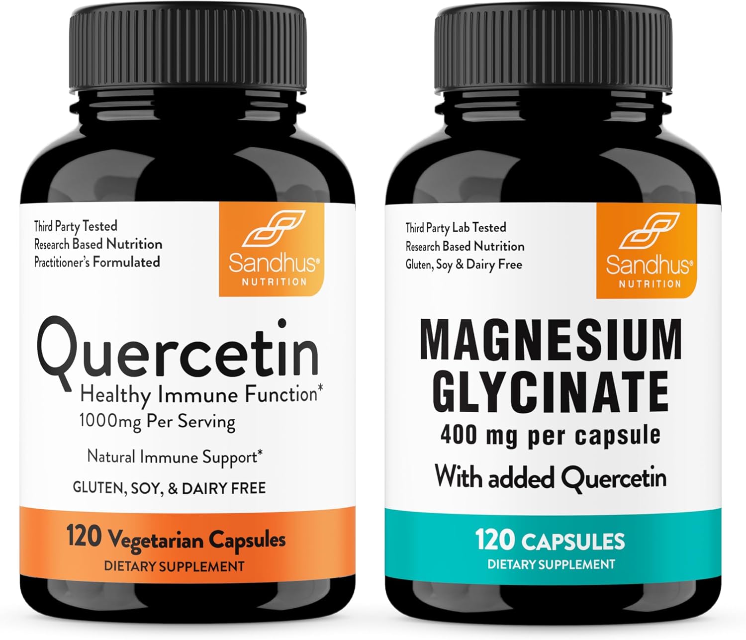 Sandhu's Quercetin & Magnesium Glycinate Complex Capsules for Immune, Muscle, Bone Health & Sleep Support