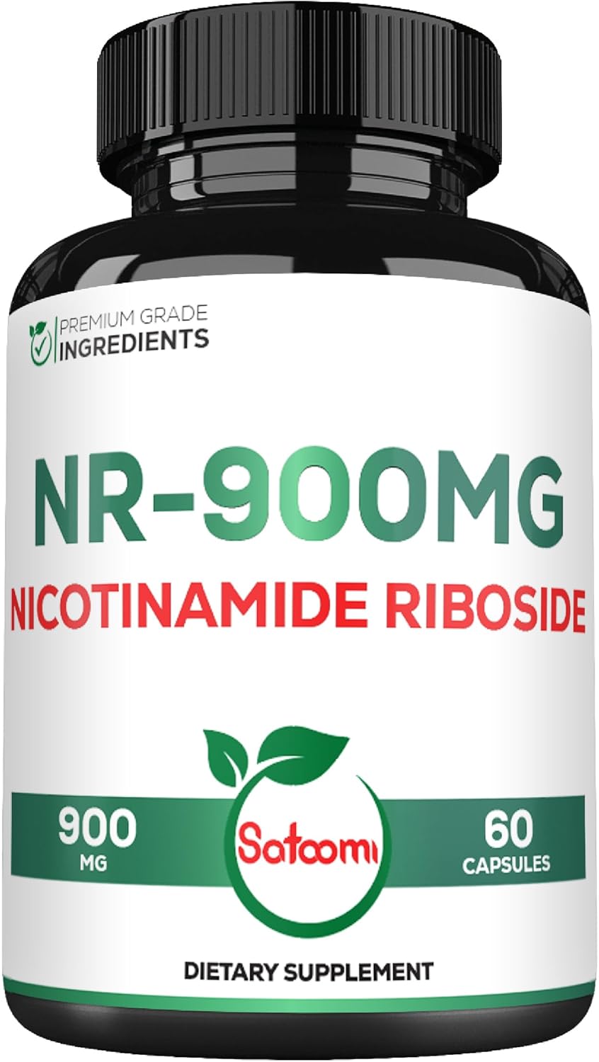 Satoomi NAD+ Supplement: 900mg NR for Cellular Energy, Repair, Vitality, & Healthy Aging - 60 Capsules