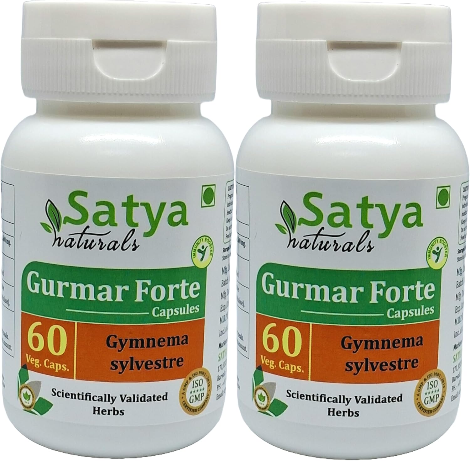 Satya Naturals Gurmar Forte Capsules 500 mg - Gymnema Sylvestre Extract for Men and Women - Ayurvedic Herbal Supplement - 120 Capsules