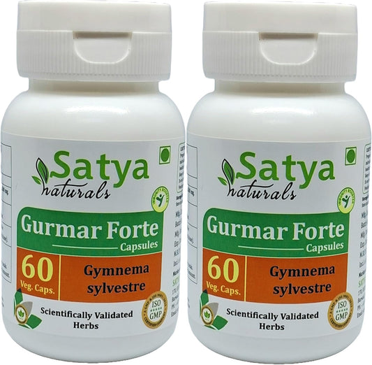 Satya Naturals Gurmar Forte Capsules 500 mg - Gymnema Sylvestre Extract for Men and Women - Ayurvedic Herbal Supplement - 120 Capsules