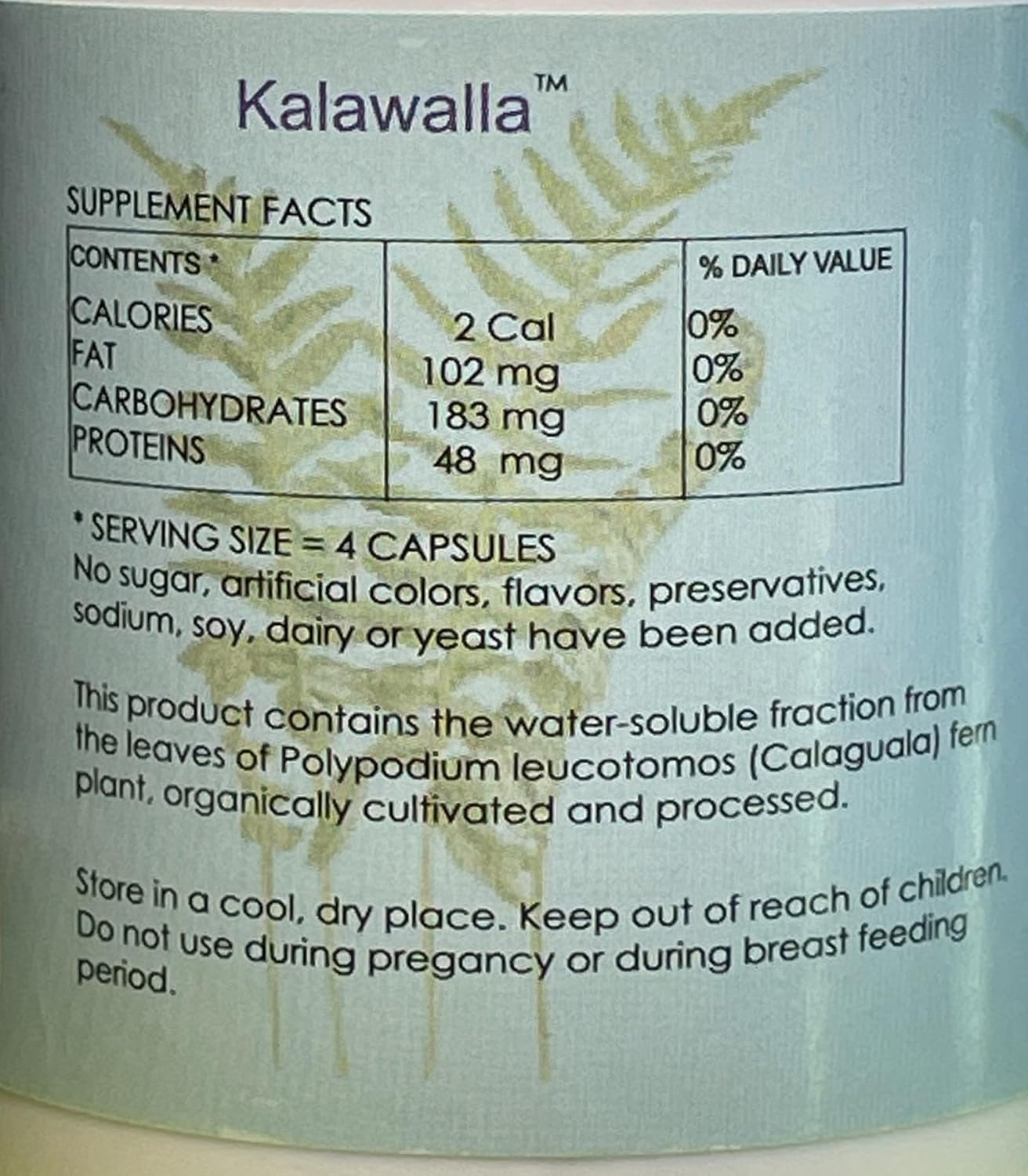 Save $12 on 3-Pack of Kalawalla Organic Hope with Polypodium Leucotomos, 400mg, 50:1 Extract Ratio, Immune System Support