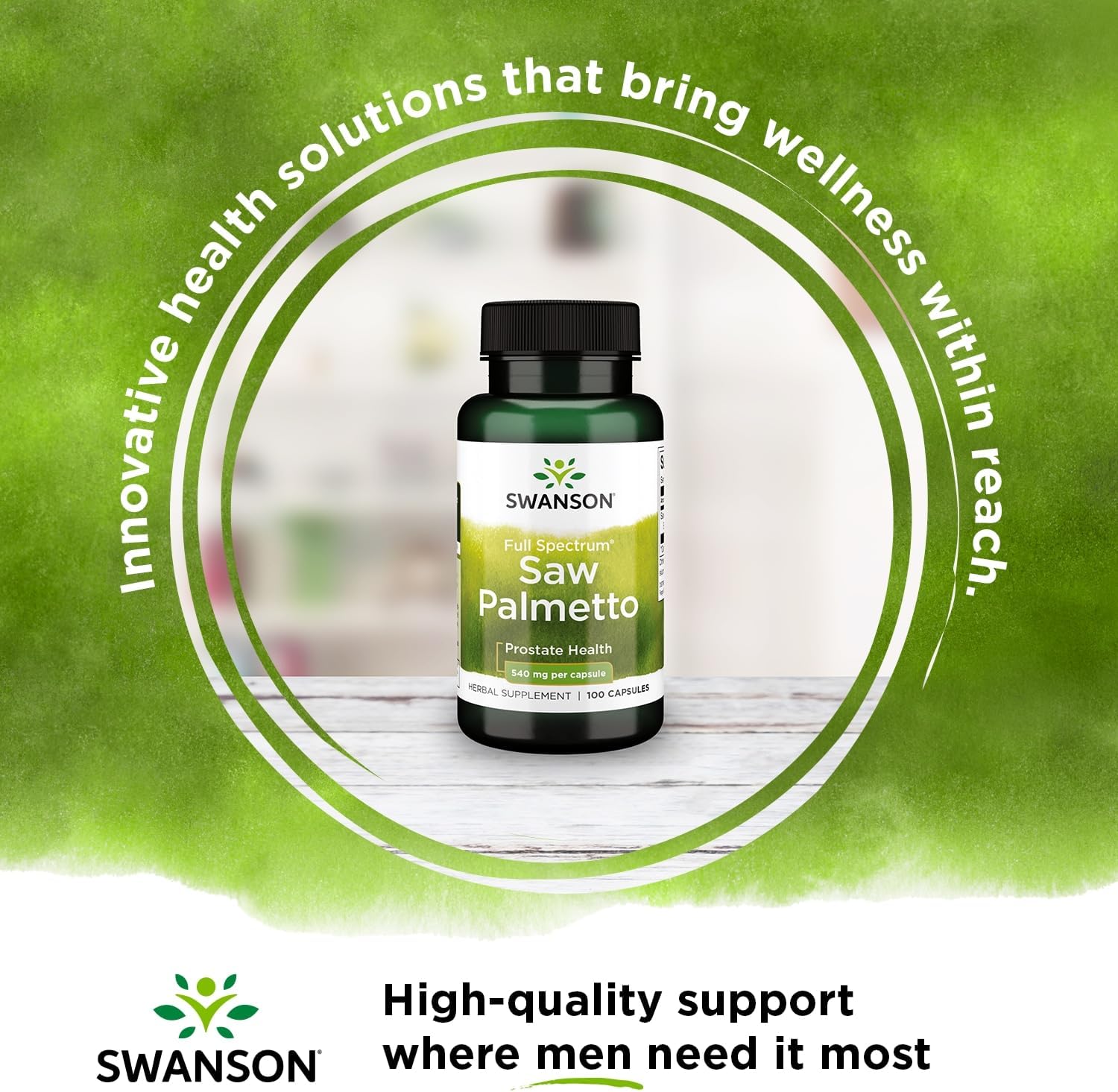 Saw Palmetto Herbal Supplement for Men's Prostate & Urinary Health - Natural Hair Support - 540 mg 100 Capsules (2 Pack)