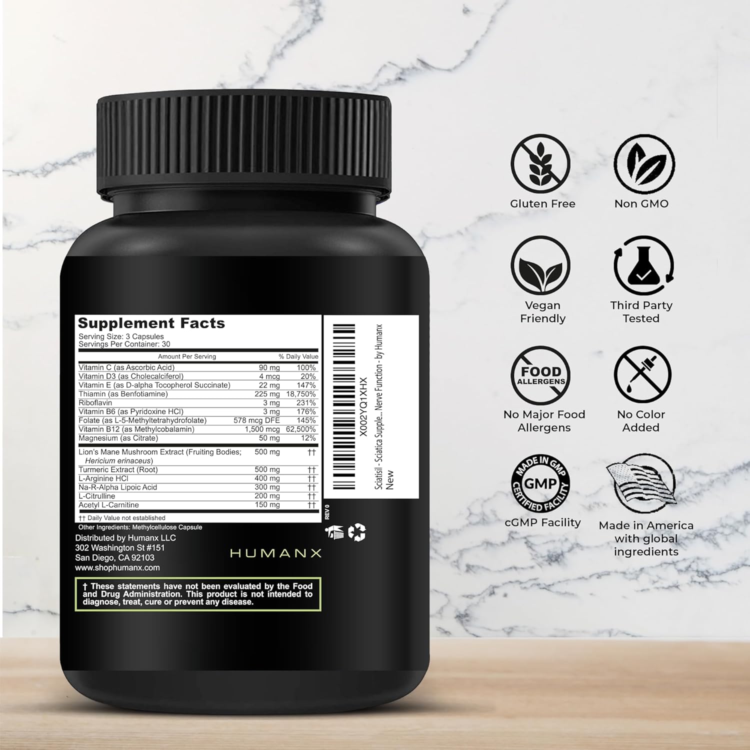 Sciatisil Nerve Support Supplement with Stabilized R-Lipoic Acid for Sciatica Relief - Vitamins for Healthy Back, Hips, Legs, and Feet - Neuropathy Supplement for Extra Strength