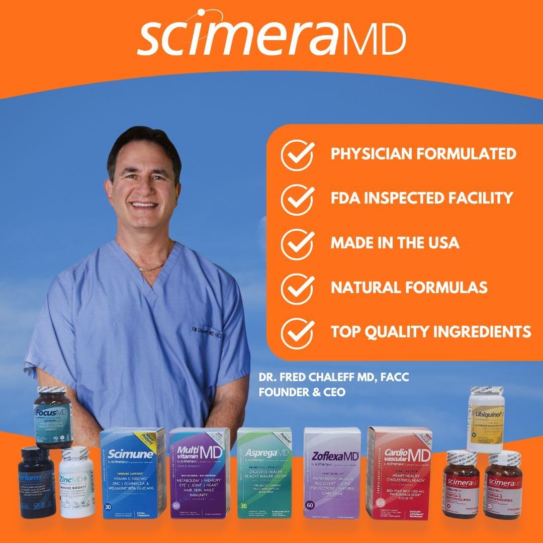 Scimera Bioscience ScimeraMD® Asprega Probiotic + Prebiotic Supplement - 35 Billion CFUs for Digestive Health and Immune Support - 30 CT