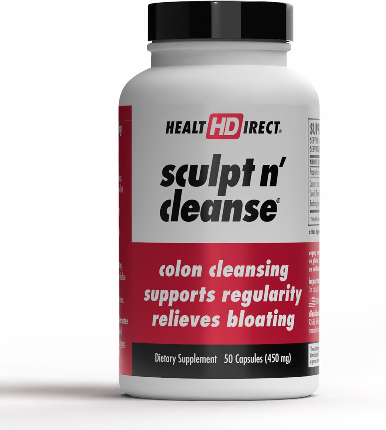 Sculpt n' Cleanse Herbal Colon Cleanse Supplement - 50 Veggie Capsules for Digestive Health & Detox - Natural Gut Flush Formula