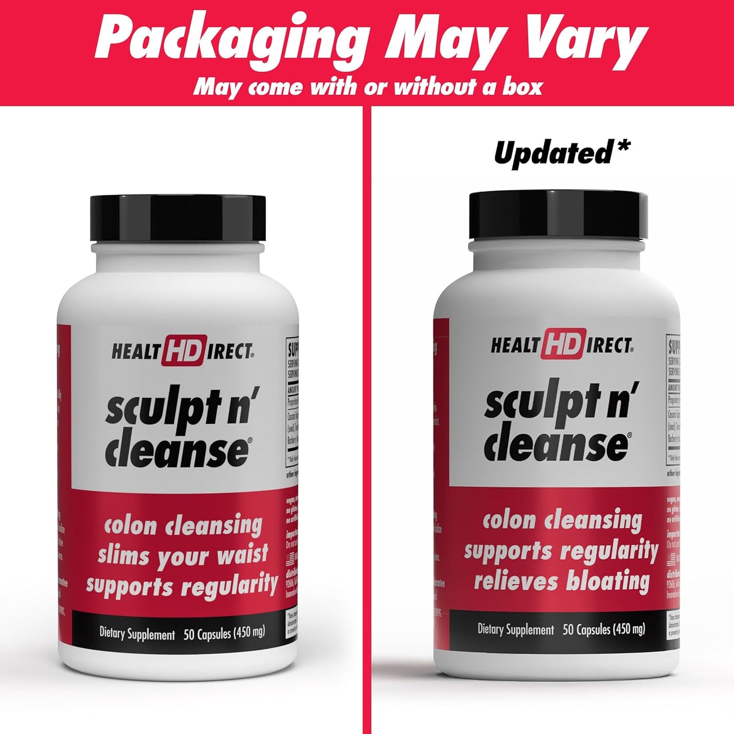 Sculpt n' Cleanse Herbal Colon Cleanse Supplement - 50 Veggie Capsules for Digestive Health & Detox - Natural Gut Flush Formula