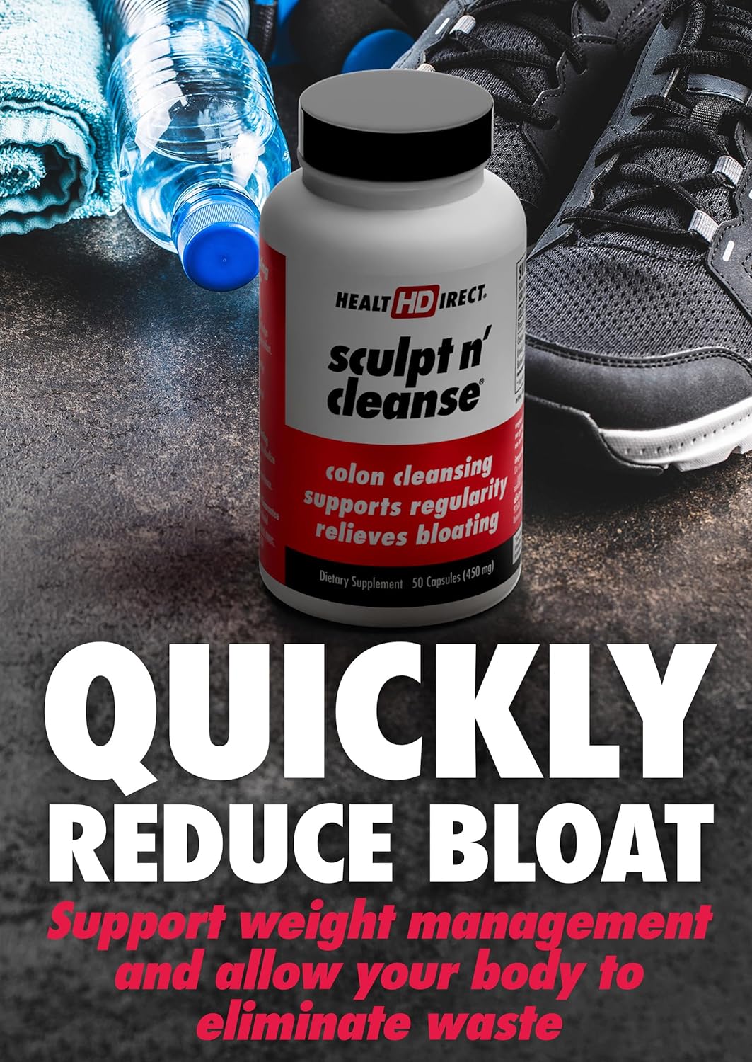 Sculpt n' Cleanse Herbal Colon Cleanse Supplement - 50 Veggie Capsules for Digestive Health & Detox - Natural Gut Flush Formula