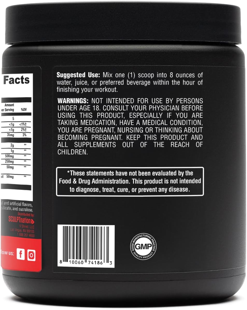 Sculpt Nation by V Shred Post Workout - Creatine Complex for Muscle Recovery, Energy Support, Creatine Monohydrate, Amino Acids, Fruit Punch - 30 Servings